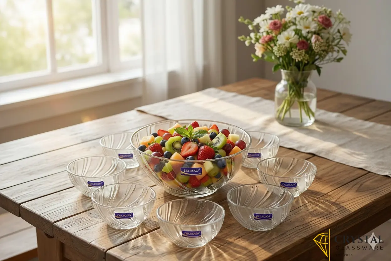 Delisoga 7pcs glassware bowl set